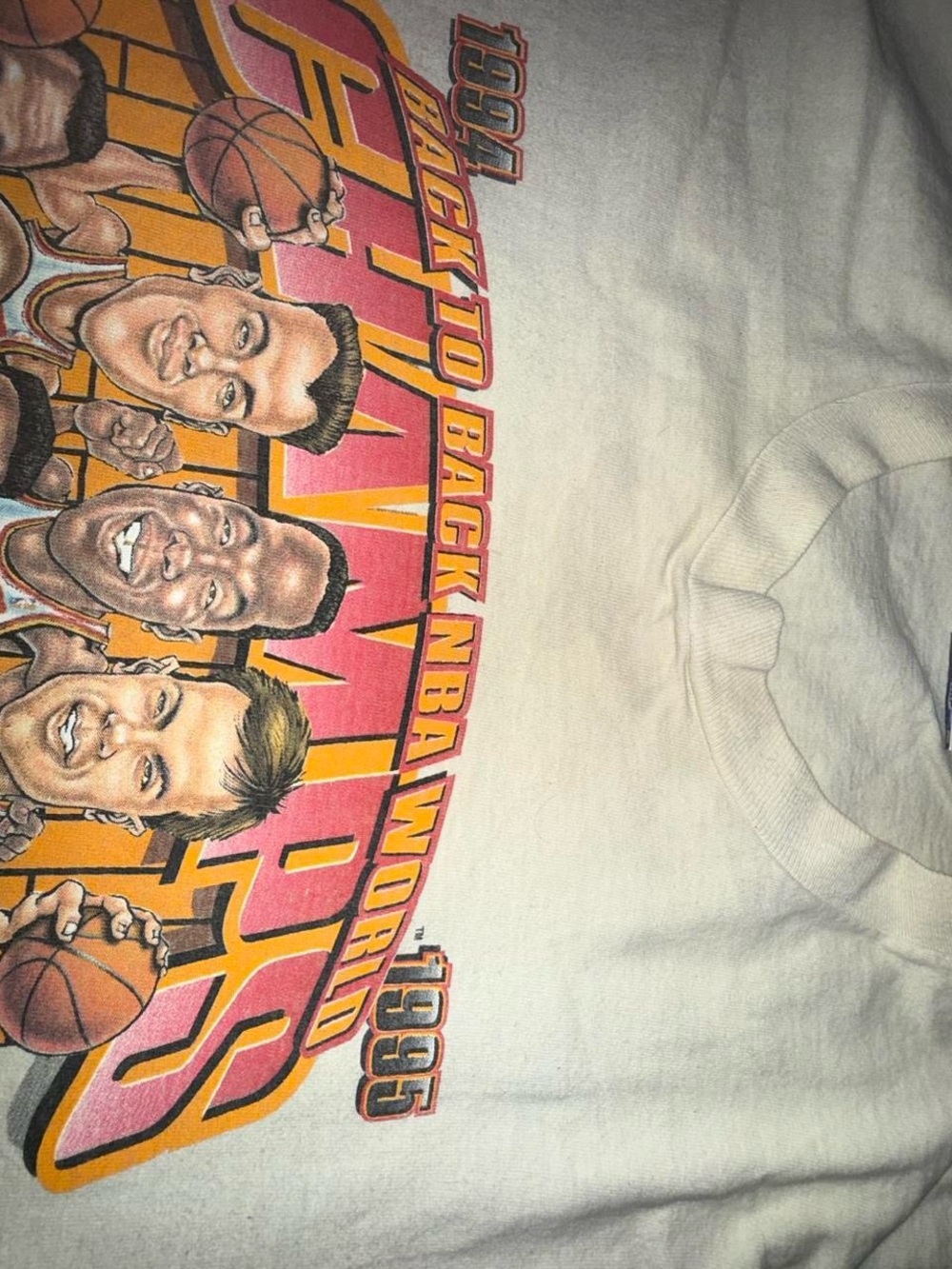 Houston Rockets Retro Graphic Tee - Cream - Picture 8 of 8